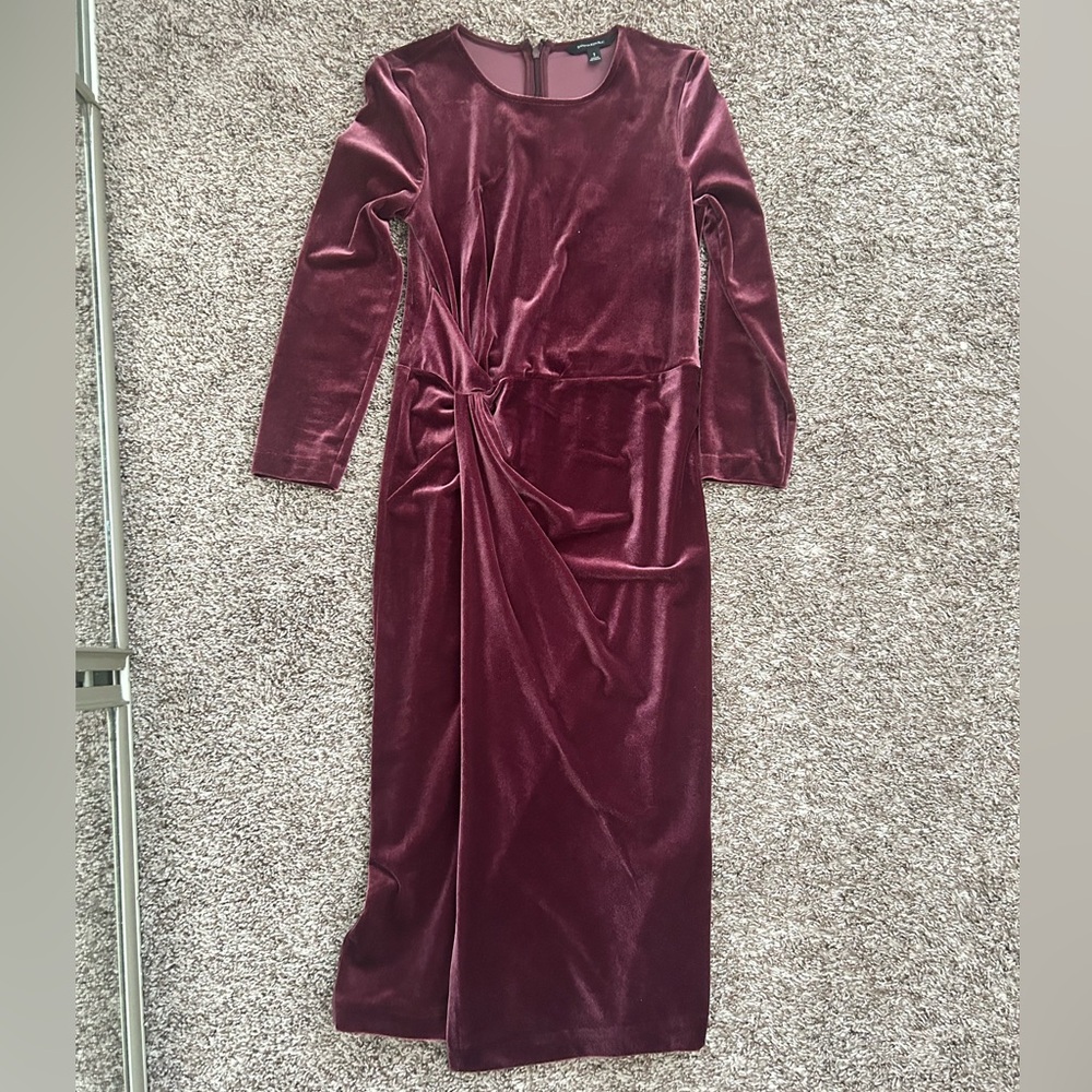 Banana Republic Wine Velvet Pencil Dress Size 2